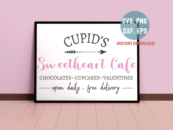 Cupid's Sweet Heart Cafe SVG