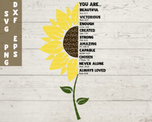 Bible Verse Sunflower SVG