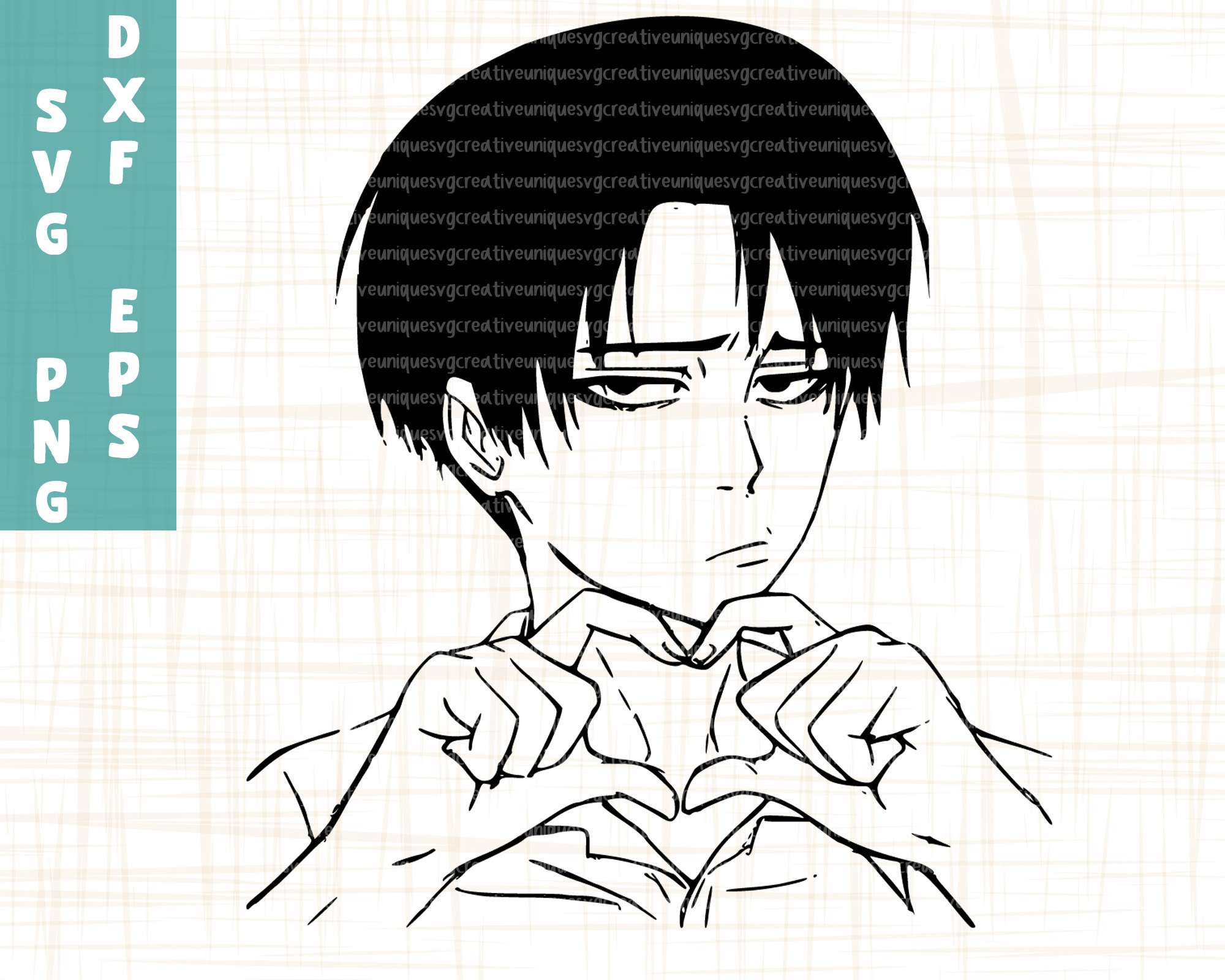 Svg Cricut File Levi includes Eps and Pdf files Anime Character Studio Cameo File, Attack on Titan for vynil cut.