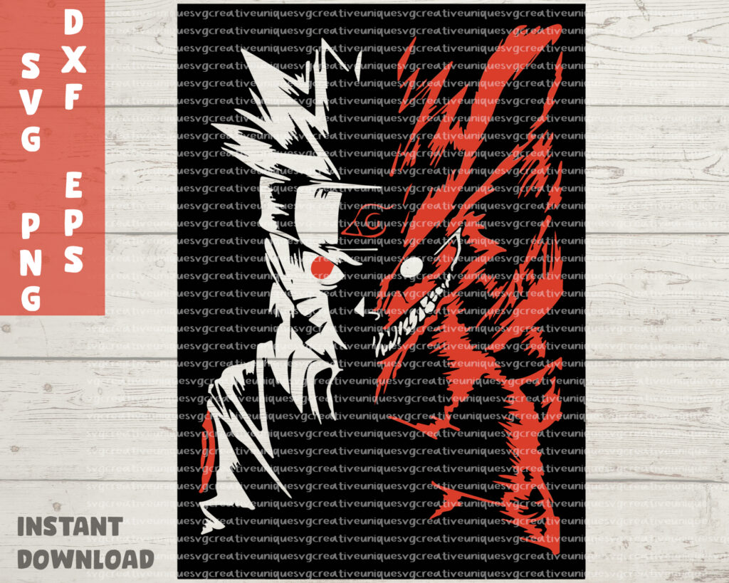 Kurama Naruto Best Character SVG PNG EPS DXF, Uzumaki Naruto Clipart