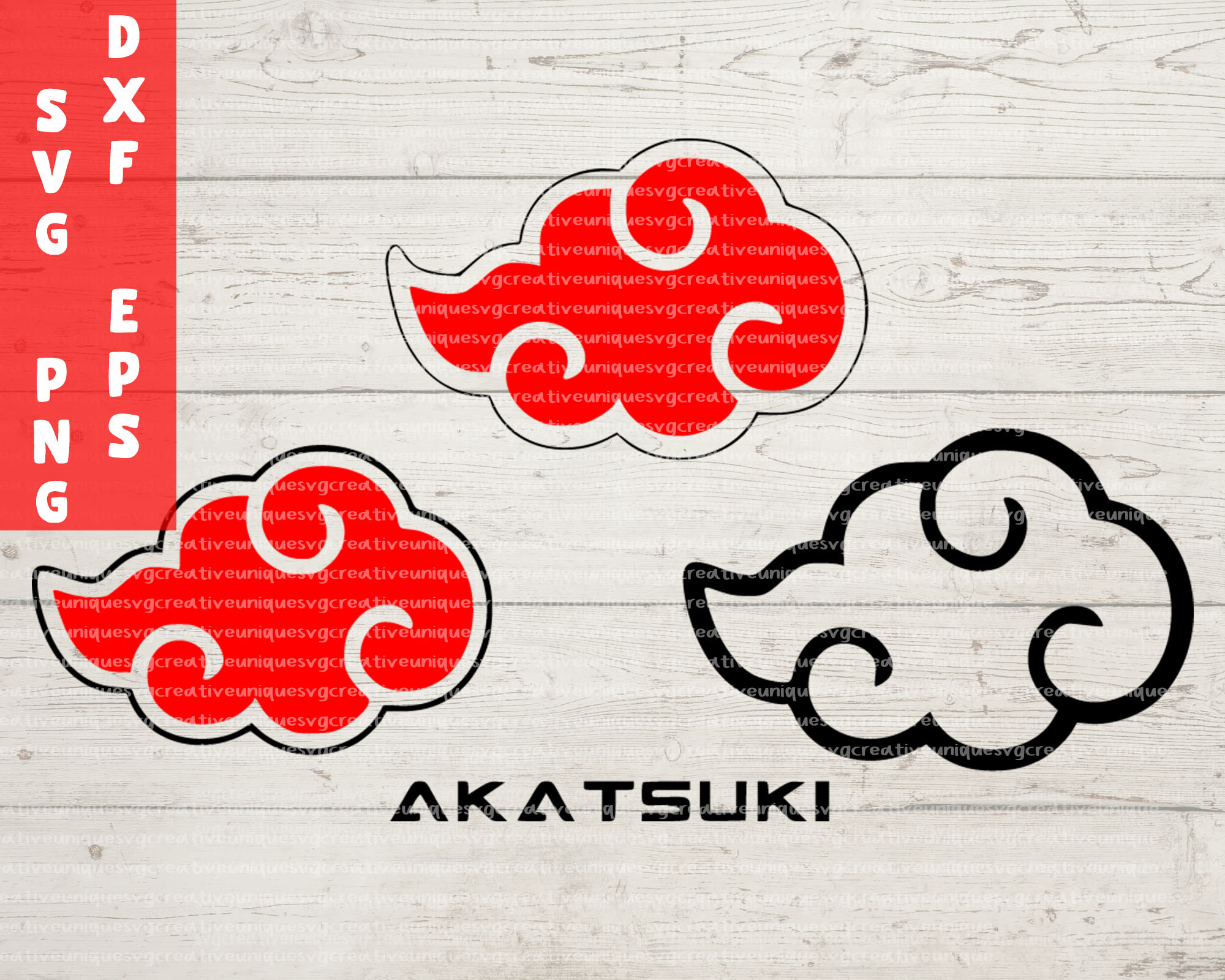 Akatsuki SVG PNG EPS DXF, Red Cloud Naruto Anime, Clipart, Digital  Download, Instant Download, for Cricut and Silhouette | SVGUNIQUECREATIVE